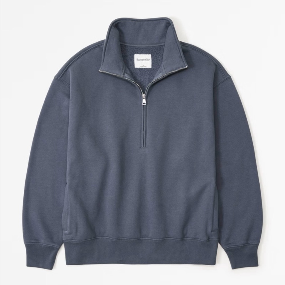 Abercrombie & Fitch Essential Half Zip (Navy) (Size Small)